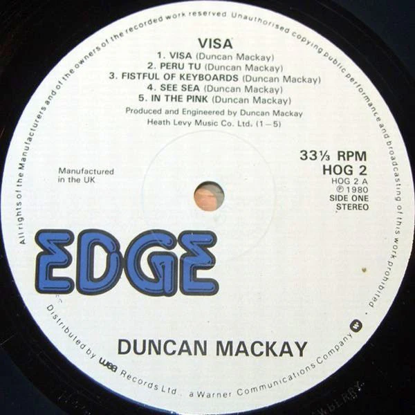 Duncan Mackay – Visa (VG+/VG+) – LP, UK 1980 - Image 3
