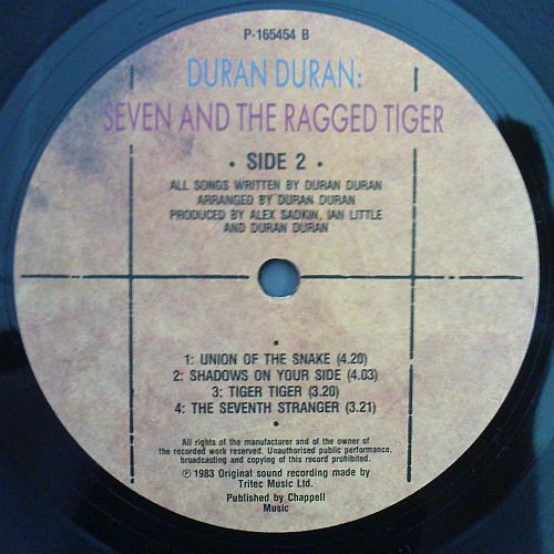 Duran Duran – Seven And The Ragged Tiger (VG+/VG+) – LP, AU 1983 - Image 4
