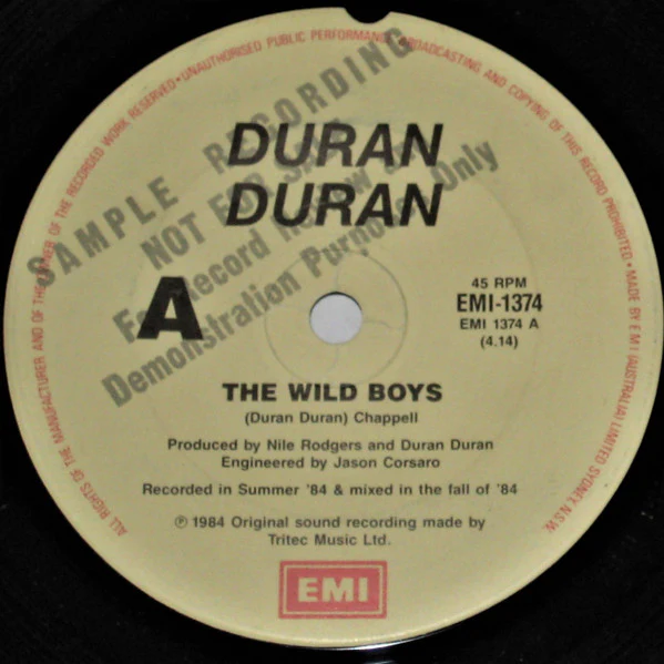 Duran Duran – The Wild Boys (VG/Generic) – 7", AU 1984 - Image 2
