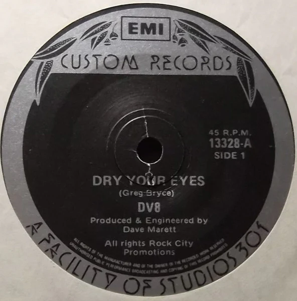 DV8 – Dry Your Eyes (VG+/Generic) – 7", AU 1982