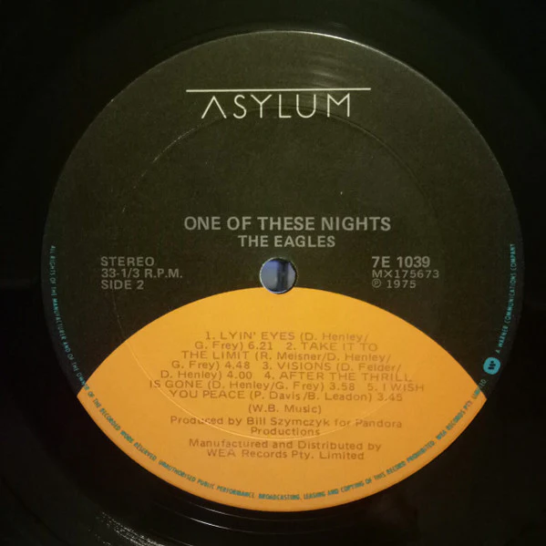 Eagles – One Of These Nights (VG+/VG+) – LP, AU - Image 3