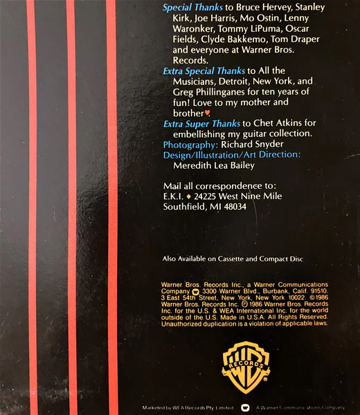 Earl Klugh – Life Stories (VG+/VG+) – LP, AU 1986 - Image 4