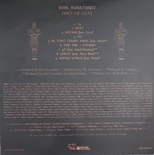 Earl Sweatshirt – Feet Of Clay (NM/NM) – 12", US 2020 - Image 7