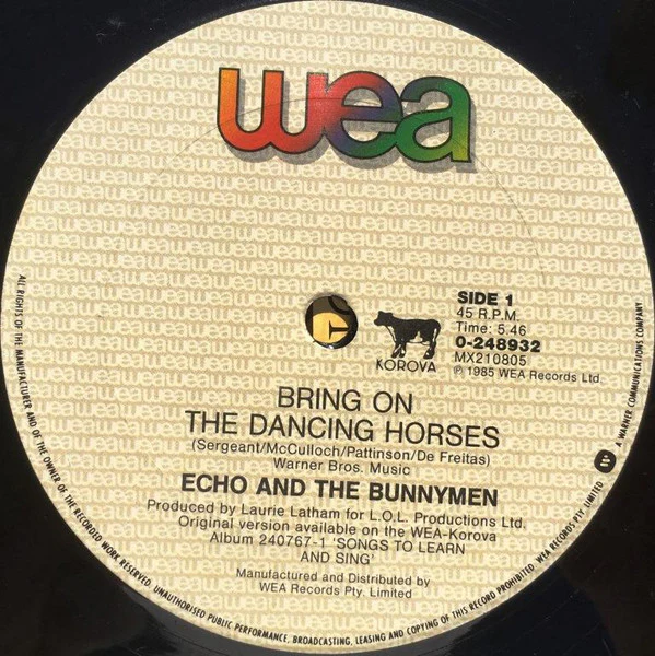 Echo & The Bunnymen – Bring On The Dancing Horses (VG+/VG+) – 12", AU 1985 - Image 3