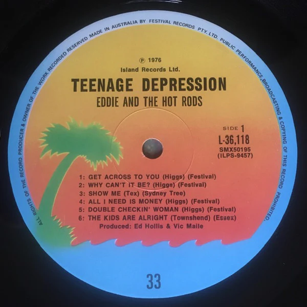 Eddie And The Hot Rods – Teenage Depression (VG+/VG+) – LP, AU 1976 - Image 3