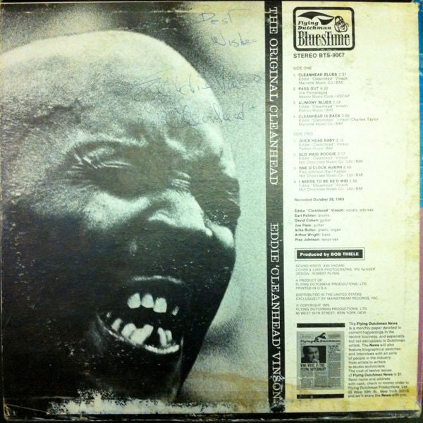 Eddie "Cleanhead" Vinson – The Original Cleanhead (VG/VG) – LP, US 1970 - Image 2