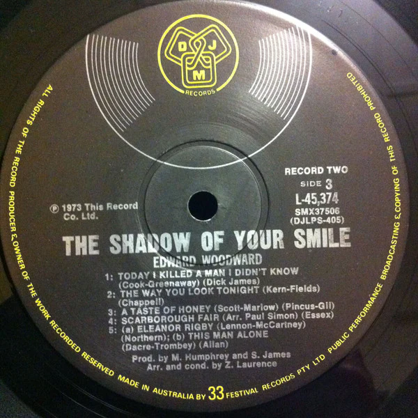 Edward Woodward – The Shadow Of Your Smile (VG+/VG) – 2xLP, AU 1973 - Image 7