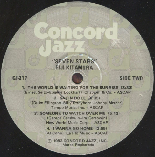 Eiji Kitamura, Teddy Wilson, Cal Tjader, Ernestine Anderson, Eddie Duran, Bob Maize, Jake Hanna – Seven Stars (VG+/E) – LP, US 1983 - Image 4