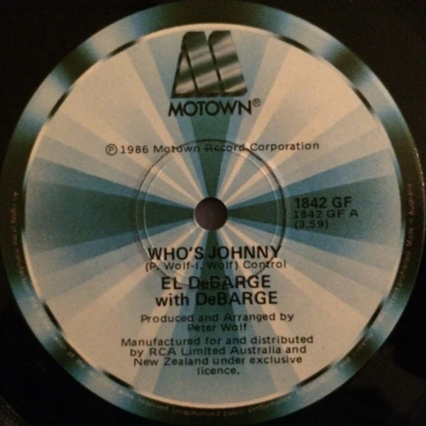 El DeBarge, DeBarge – Who's Johnny (VG+/VG+) – 7", AU 1986 - Image 3