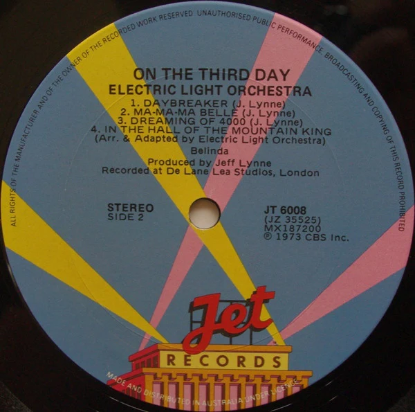Electric Light Orchestra – On The Third Day (VG+/VG+) – LP, AU - Image 3