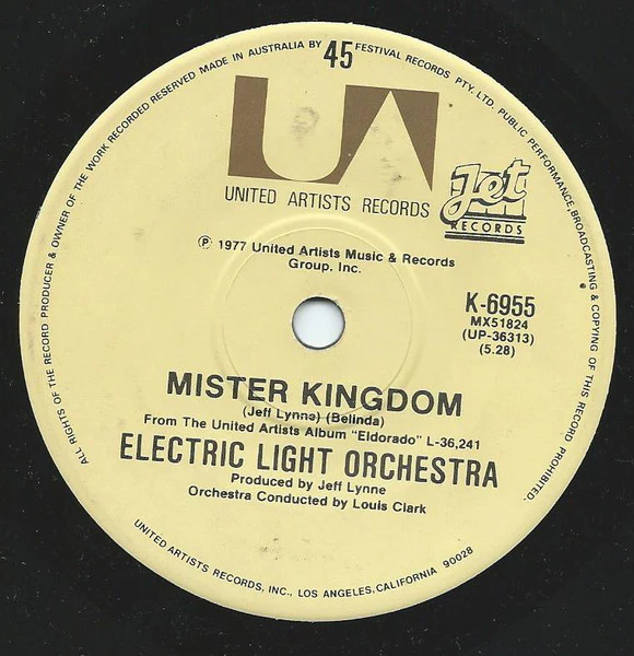 Electric Light Orchestra – Turn To Stone (VG+/Generic) – 7", AU 1977 - Image 2