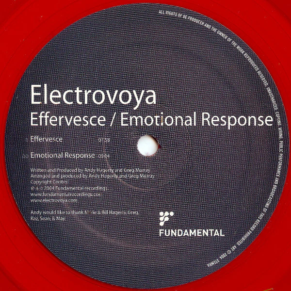 Electrovoya – Effervesce / Emotional Response (VG/Generic) – 12", NL 2004