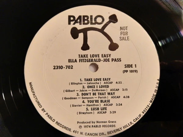 Ella Fitzgerald, Joe Pass – Take Love Easy (VG/VG) – LP, US 1974 - Image 3