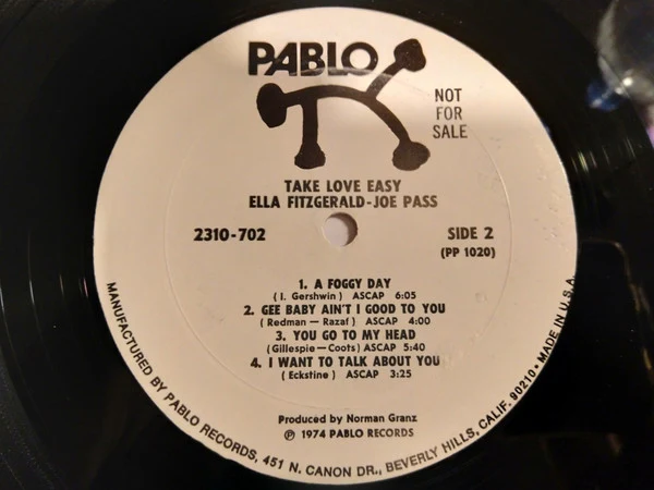 Ella Fitzgerald, Joe Pass – Take Love Easy (VG/VG) – LP, US 1974 - Image 4