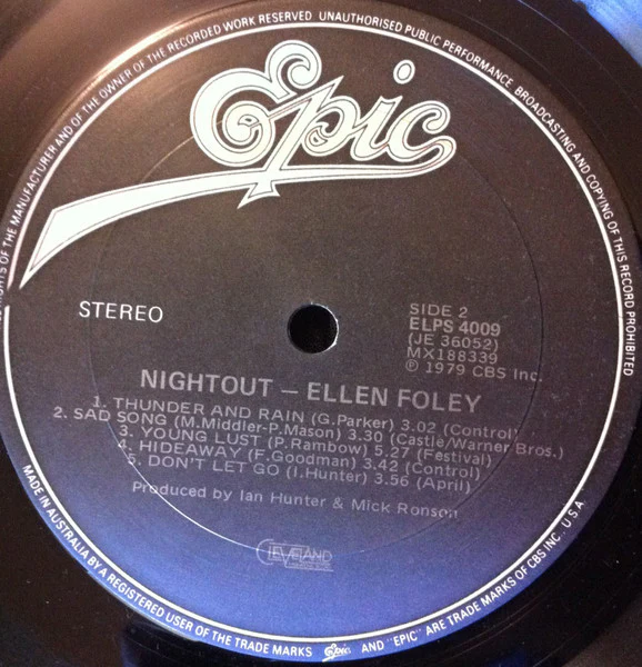 Ellen Foley – Nightout (VG+/VG+) – LP, AU 1979 - Image 6