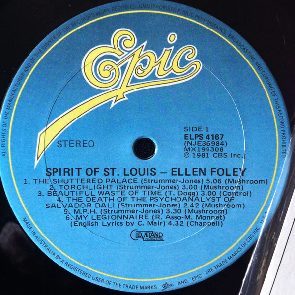 Ellen Foley – Spirit Of St. Louis (VG+/VG+) – LP, AU 1981 - Image 3