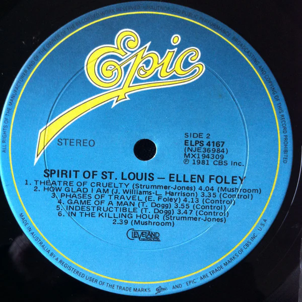 Ellen Foley – Spirit Of St. Louis (VG+/VG+) – LP, AU 1981 - Image 4