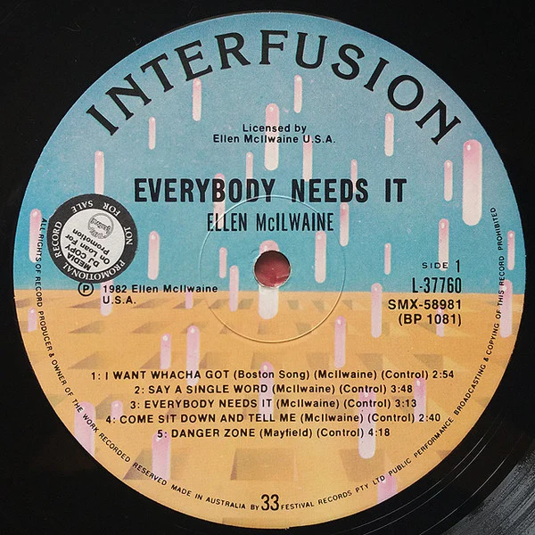 Ellen McIlwaine, Jack Bruce – Everybody Needs It (E/VG+) – LP, AU 1982 - Image 3