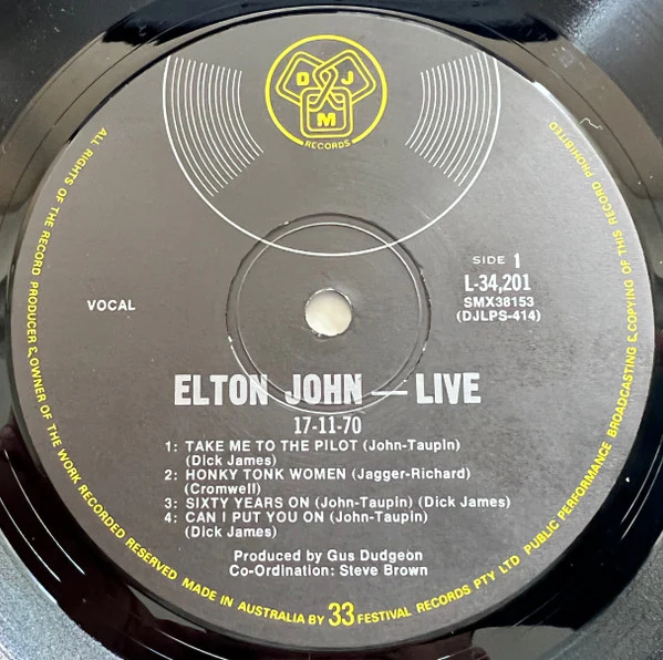 Elton John – 17-11-70 (VG+/VG) – LP, AU - Image 3