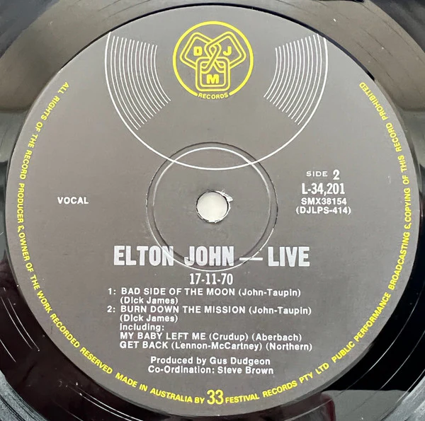 Elton John – 17-11-70 (VG+/VG) – LP, AU - Image 4