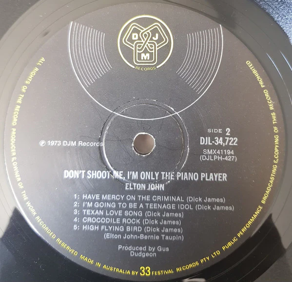 Elton John – Don't Shoot Me I'm Only The Piano Player (VG/VG) – LP, AU 1973 - Image 3