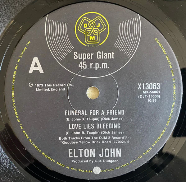 Elton John – Funeral For A Friend (VG/VG) – 12", AU 1978 - Image 3