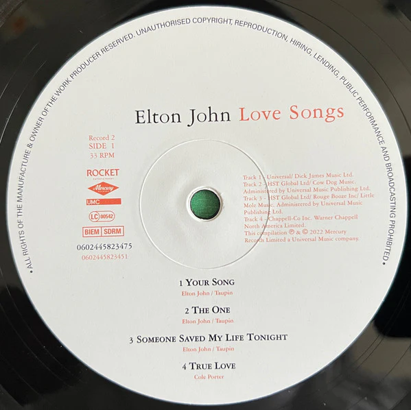 Elton John – Love Songs (VG/G+) – 2xLP, Worldwide 2022 - Image 7