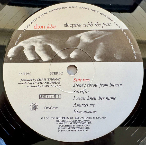 Elton John – Sleeping With The Past (VG+/VG+) – LP, Australasia 1989 - Image 4