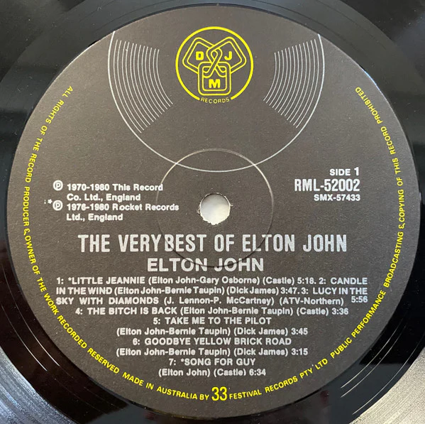 Elton John – The Very Best Of....Elton John (VG+/VG+) – LP, AU 1980 - Image 3
