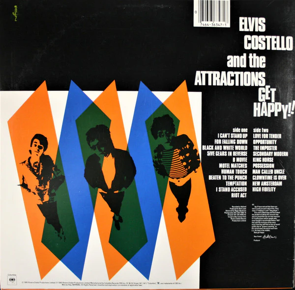 Elvis Costello & The Attractions – Get Happy! (VG+/VG+) – LP, US 1984 - Image 2