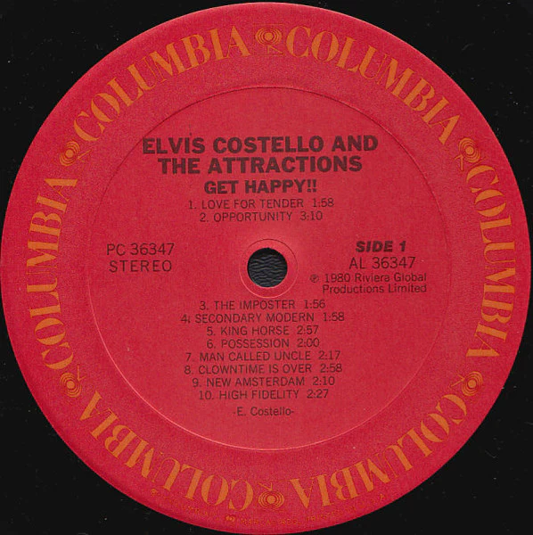 Elvis Costello & The Attractions – Get Happy! (VG+/VG+) – LP, US 1984 - Image 3