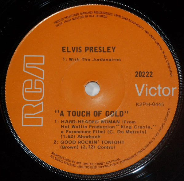 Elvis Presley – A Touch Of Gold Volume 1 (E/VG+) – 7", AU - Image 3