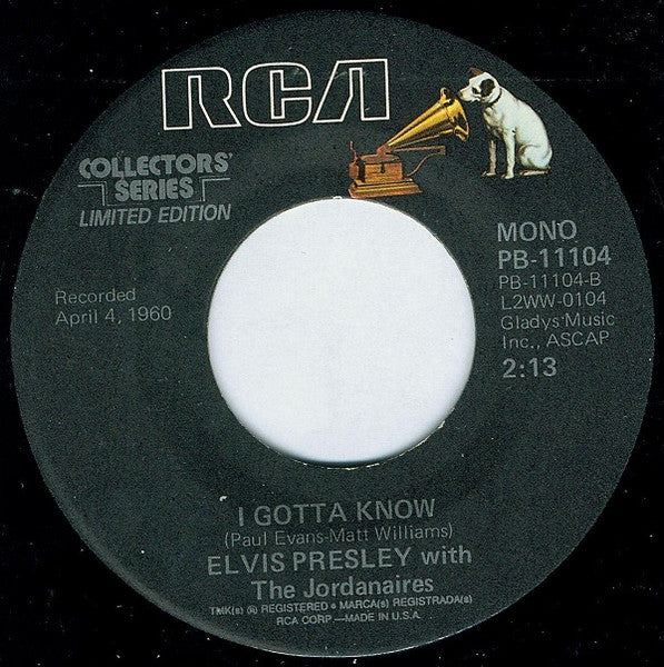 Elvis Presley – Are You Lonesome Tonight? / I Gotta Know (VG+/VG+) – 7", US 1977 - Image 3