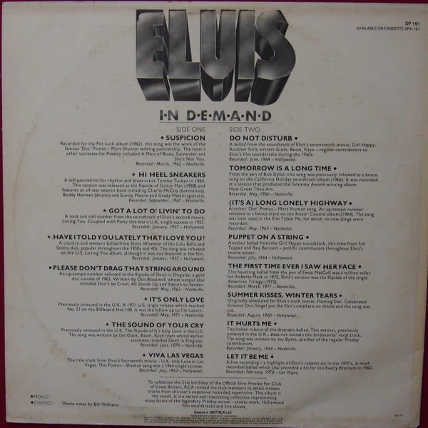 Elvis Presley – Elvis In Demand (VG+/VG+) – LP, AU 1977 - Image 4