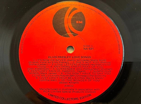 Elvis Presley – Elvis Love Songs (VG+/VG+) – LP, AU 1979 - Image 4
