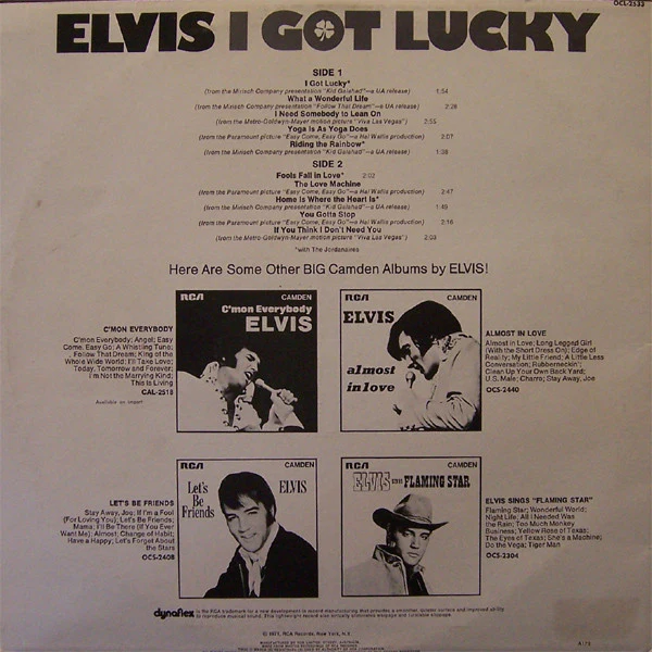 Elvis Presley – I Got Lucky (VG+/VG) – LP, AU 1971 - Image 2