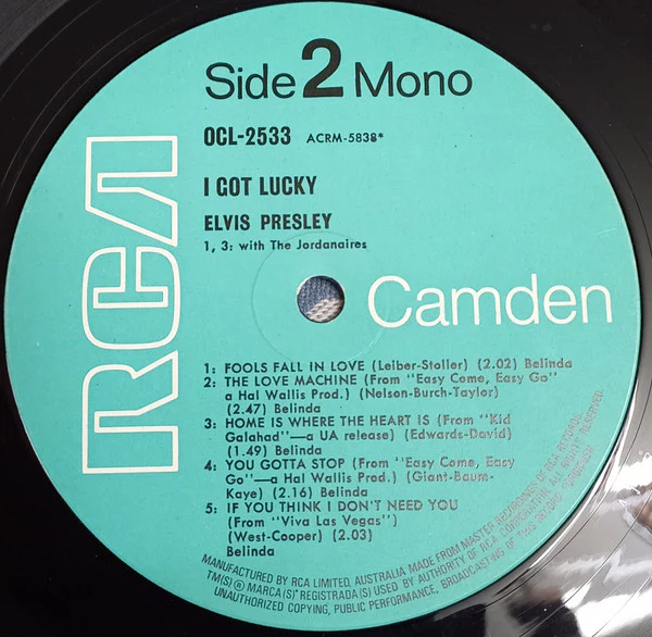 Elvis Presley – I Got Lucky (VG+/VG) – LP, AU 1971 - Image 4