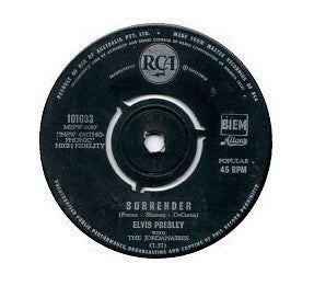 Elvis Presley, The Jordanaires – Surrender (E/Generic) – 7", AU 1961
