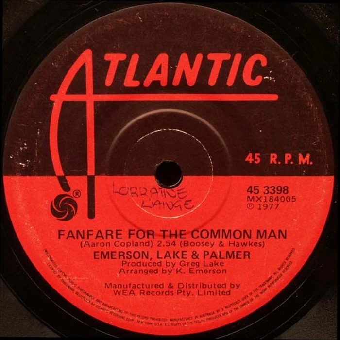 Emerson, Lake & Palmer – Fanfare For The Common Man (VG+/Generic)