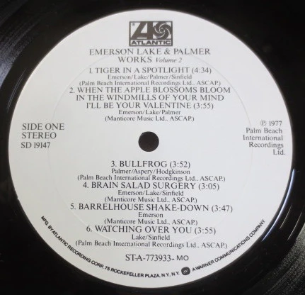 Emerson, Lake & Palmer – Works Volume 2 (VG/VG+) – LP, US 1977 - Image 3