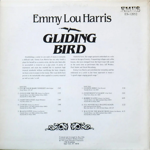 Emmylou Harris – Gliding Bird (VG+/VG+) – LP, US 1979 - Image 2