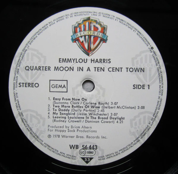 Emmylou Harris – Quarter Moon In A Ten Cent Town (VG+/VG+) – LP, EU - Image 5