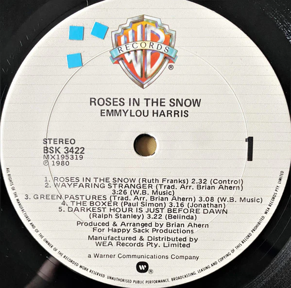 Emmylou Harris – Roses In The Snow (VG+/VG) – LP, AU 1980 - Image 8
