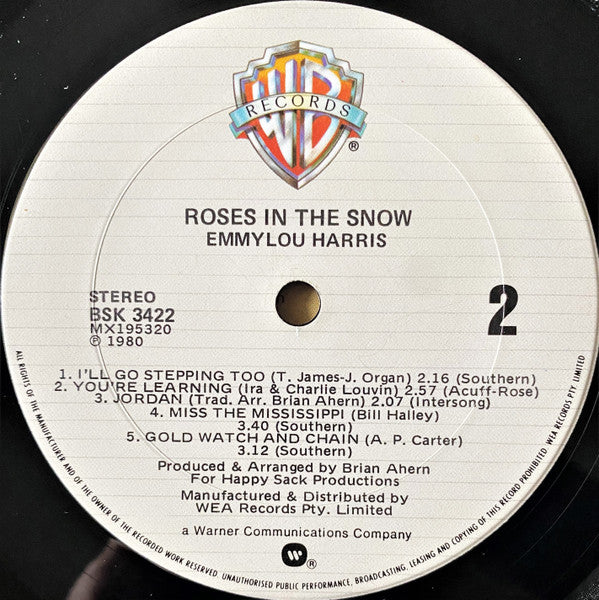 Emmylou Harris – Roses In The Snow (VG+/VG) – LP, AU 1980 - Image 9