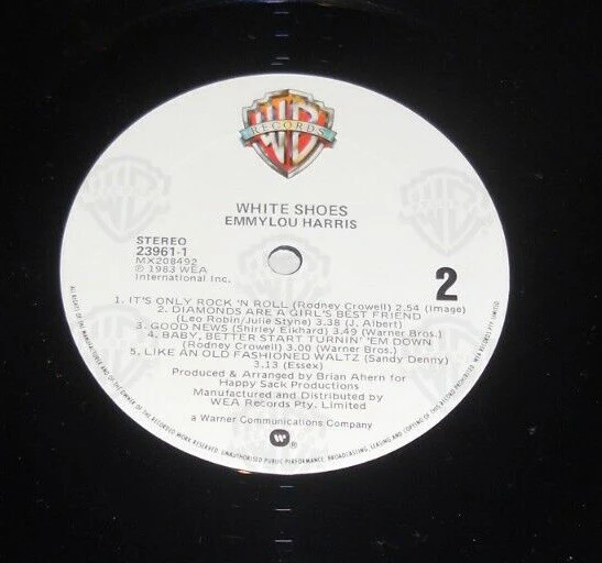 Emmylou Harris – White Shoes (VG+/E) – LP, AU 1983 - Image 6