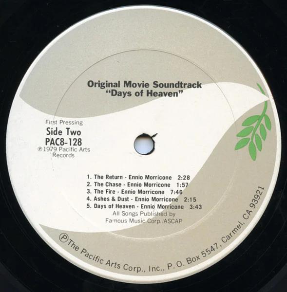 Ennio Morricone – Days Of Heaven - The Original Soundtrack From The Motion Picture (VG/VG) – LP, US 1979 - Image 5