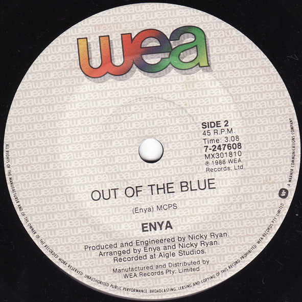 Enya – Orinoco Flow (VG+/Generic) – 7", AU 1988 - Image 2