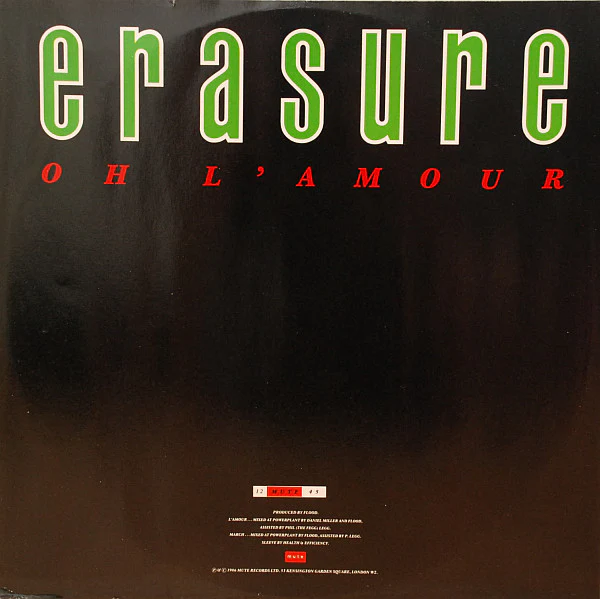 Erasure – Oh L'Amour (VG/VG+) – 12", UK 1986 - Image 2