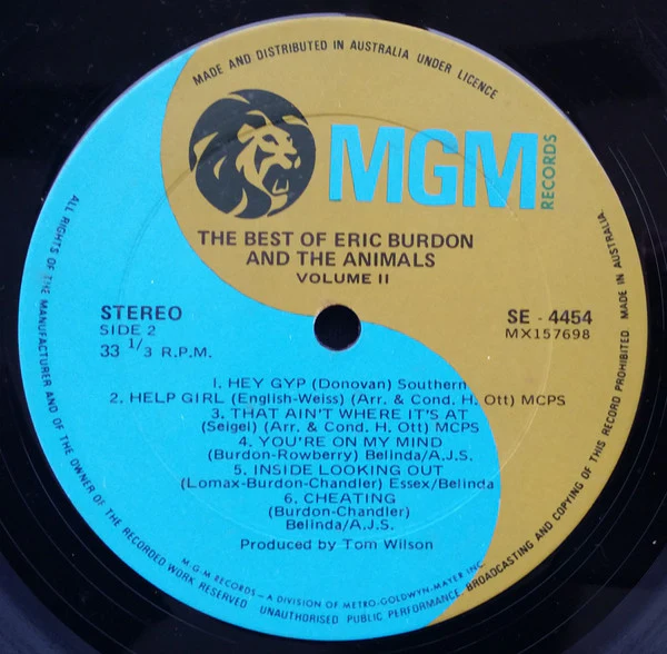 Eric Burdon & The Animals – The Best Of Eric Burdon And The Animals Vol. II (VG/VG+) – LP, AU - Image 4
