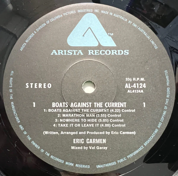 Eric Carmen – Boats Against The Current (VG+/VG+) – LP, AU 1977 - Image 3